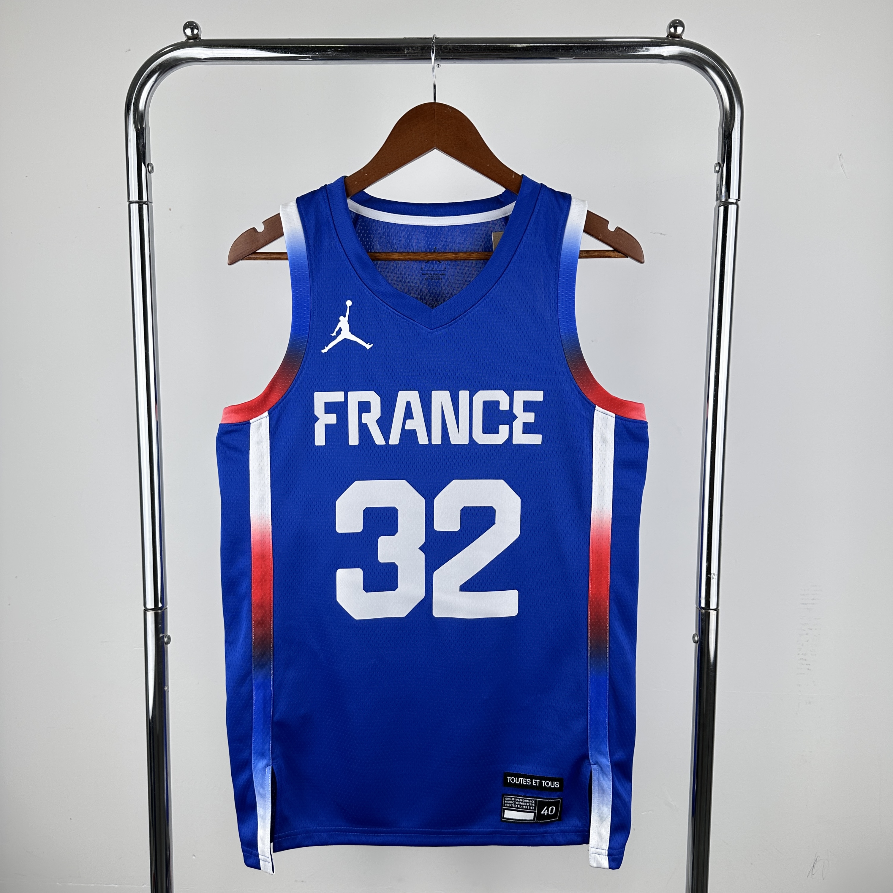 2024 Olympic France team #32 Wembanyama Blue NBA Jersey->denver nuggets->NBA Jersey